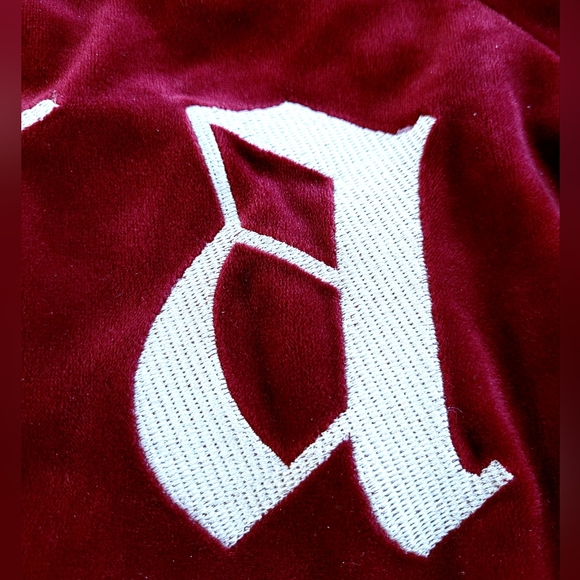 Fashion Nova Cranberry Velour cropped Zip Up DREAM Hoodie,Bell Sleeves, Size XL - Picture 5 of 11